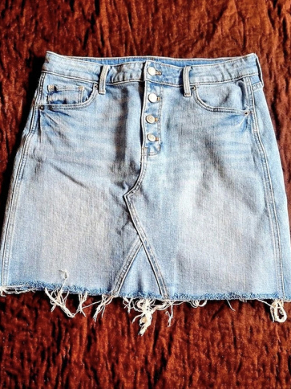 Denim Mini Skirt in Blue